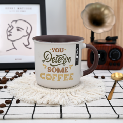 Wholesale Modern Minimalism Enamel Mug Style Camping Country Household Ceramic Coffee Mugs