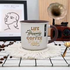 Wholesale Modern Minimalism Enamel Mug Style Camping Country Household Ceramic Coffee Mugs