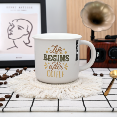 Wholesale Modern Minimalism Enamel Mug Style Camping Country Household Ceramic Coffee Mugs