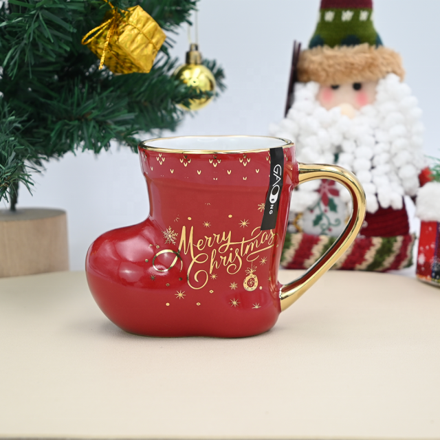 Custom Personalized Creative Ceramic Christmas Mug for Coffee Stocking Sock for Holiday Ceramic Mug for Home
