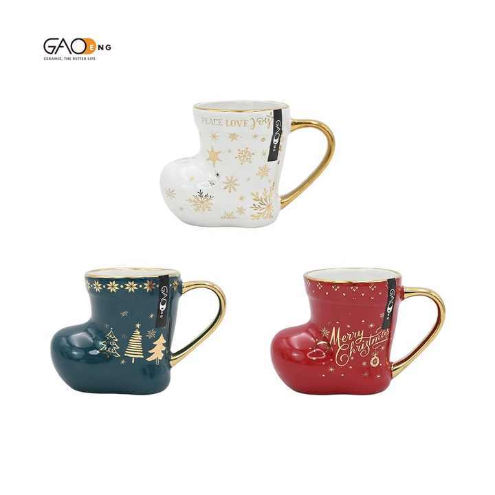 Custom Personalized Creative Ceramic Christmas Mug for Coffee Stocking Sock for Holiday Ceramic Mug for Home