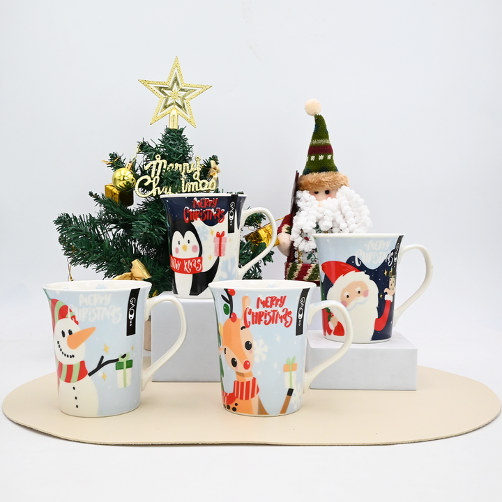 Promotional Ceramic Mug with Decal Collection for Christmas day