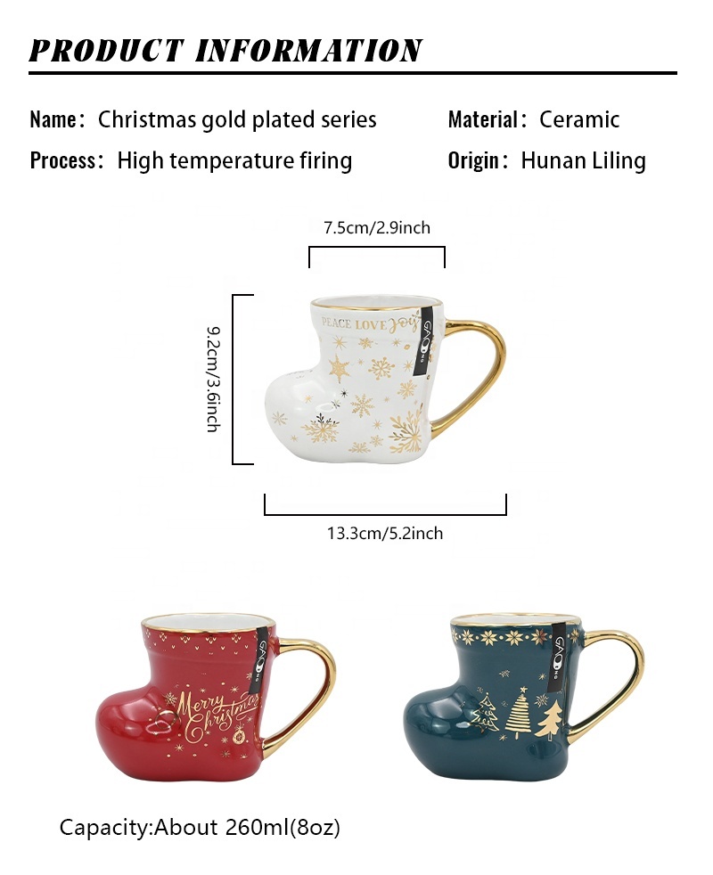 Custom Personalized Creative Ceramic Christmas Mug for Coffee Stocking Sock for Holiday Ceramic Mug for Home