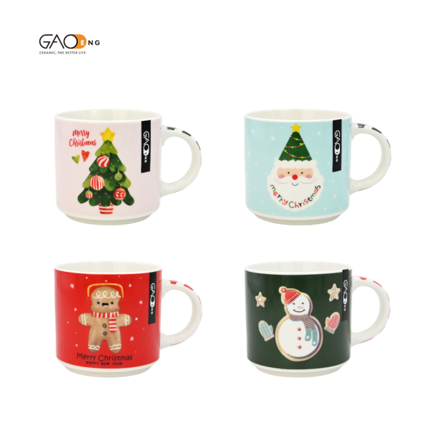 High Quality Stackable Cups with Many Colors and Patterns for Happy Christmas
