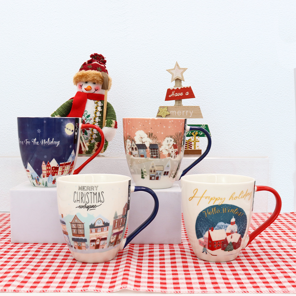 Factory Wholesale High Quality Custom Christmas Ceramic Mug 17oz New Bone China Cups  Tea Coffee Juice Mugs