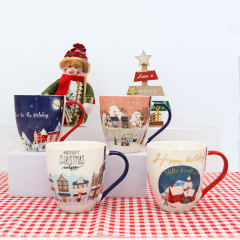 Factory Wholesale High Quality Custom Christmas Ceramic Mug 17oz New Bone China Cups  Tea Coffee Juice Mugs