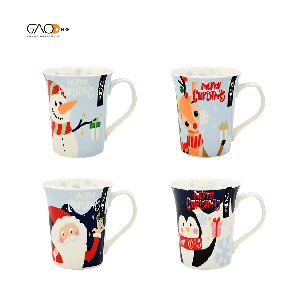 Promotional Ceramic Mug with Decal Collection for Christmas day