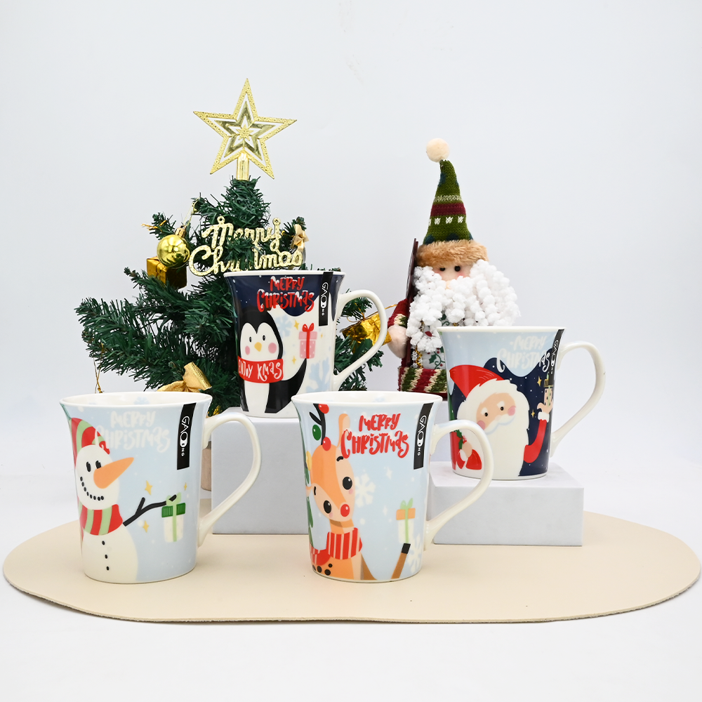 Promotional Ceramic Mug with Decal Collection for Christmas day