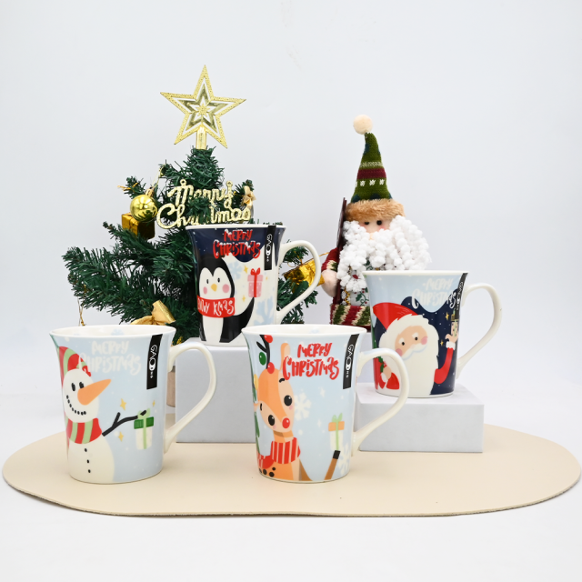 Promotional Ceramic Mug with Decal Collection for Christmas day