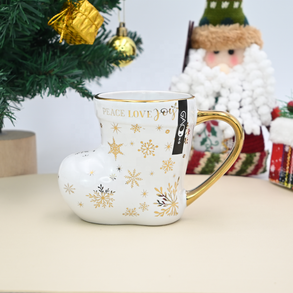 Custom Personalized Creative Ceramic Christmas Mug for Coffee Stocking Sock for Holiday Ceramic Mug for Home