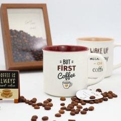 Factory Directly Sale Creative Personality Cheap Good Quality 11oz Imitation Enamel Ceramic Coffee Mug  for Household