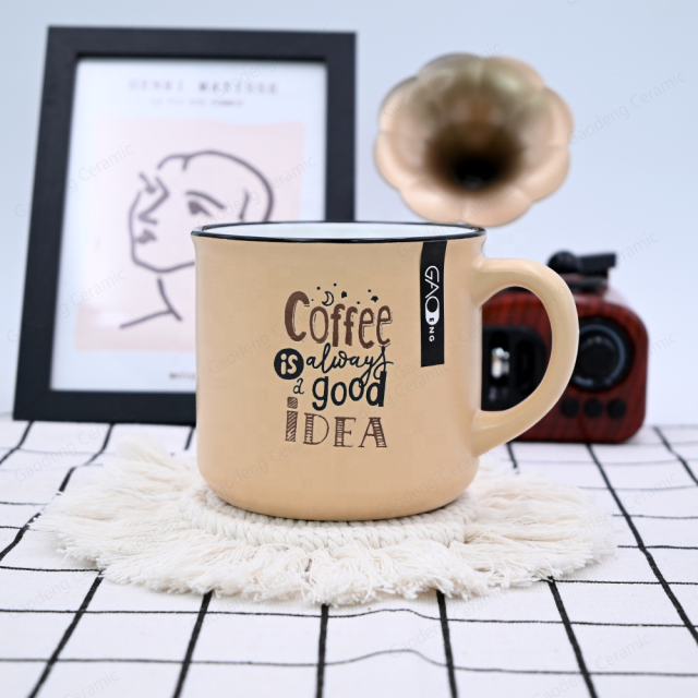 Gaodeng Cheap Price Silk Screening Coffee Mugs Custom OEM Most Popular Shape Ceramic Cups