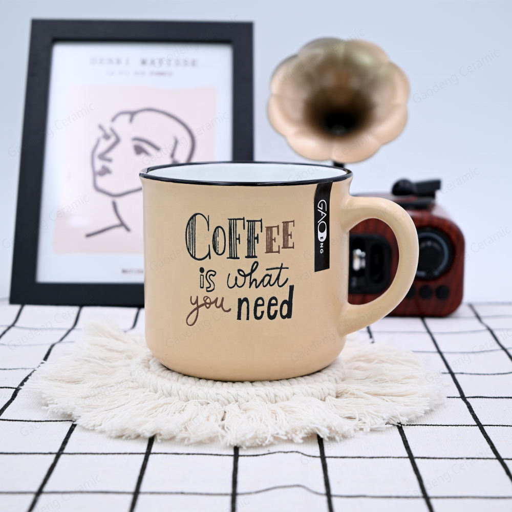 Gaodeng Cheap Price Silk Screening Coffee Mugs Custom OEM Most Popular Shape Ceramic Cups