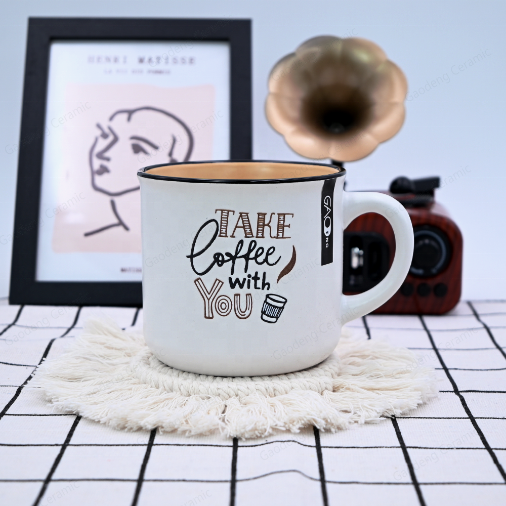 Gaodeng Cheap Price Silk Screening Coffee Mugs Custom OEM Most Popular Shape Ceramic Cups