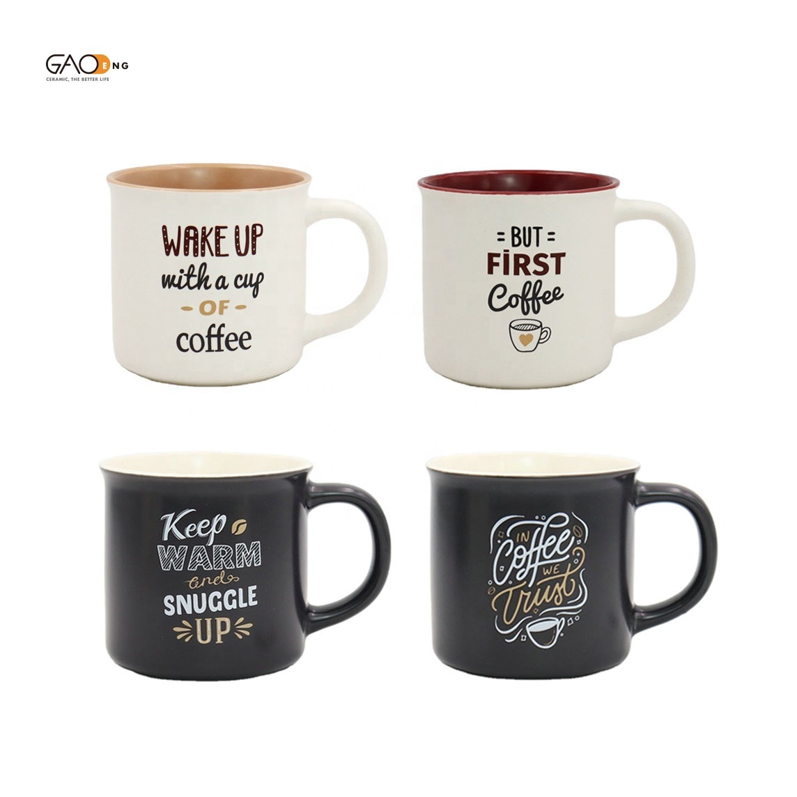 Factory Directly Sale Creative Personality Cheap Good Quality 11oz Imitation Enamel Ceramic Coffee Mug  for Household