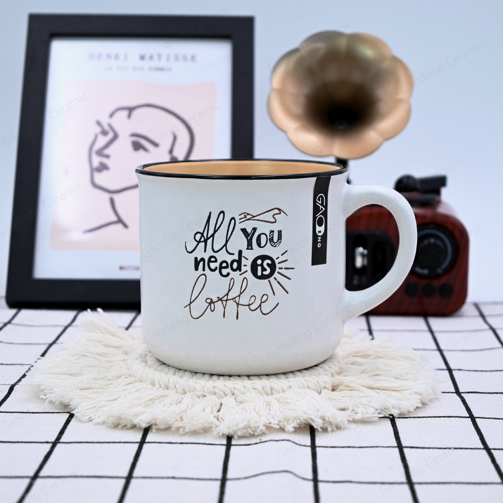 Gaodeng Cheap Price Silk Screening Coffee Mugs Custom OEM Most Popular Shape Ceramic Cups