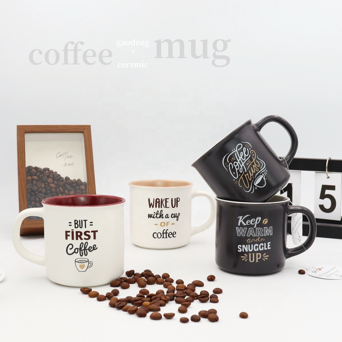 Factory Directly Sale Creative Personality Cheap Good Quality 11oz Imitation Enamel Ceramic Coffee Mug  for Household