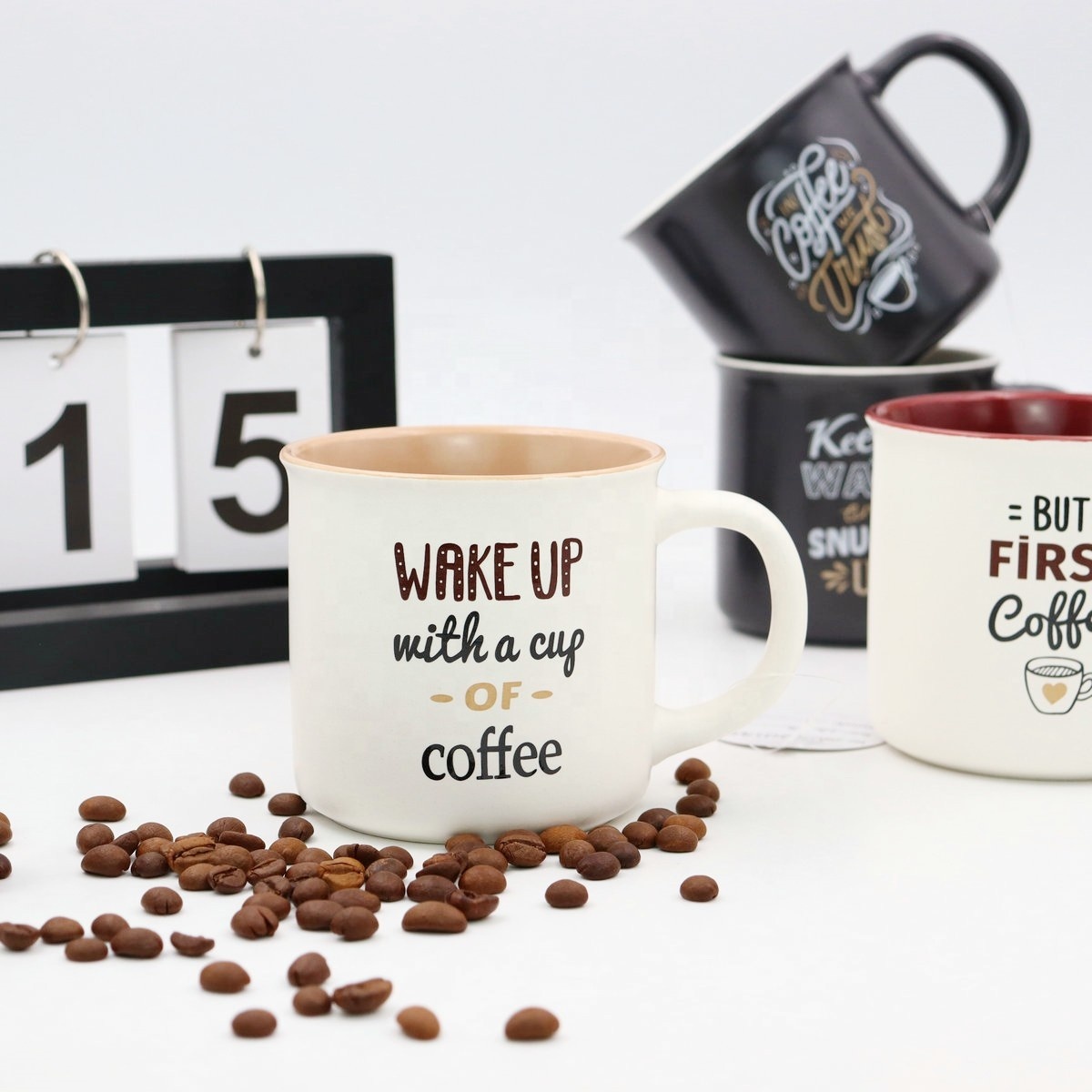 Factory Directly Sale Creative Personality Cheap Good Quality 11oz Imitation Enamel Ceramic Coffee Mug  for Household