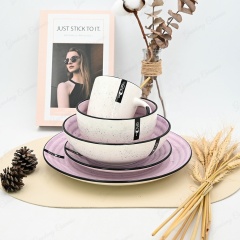 High-quality plates and dishes tableware set colorful kitchenware ceramic bowl and cups set porcelain dinnerware sets