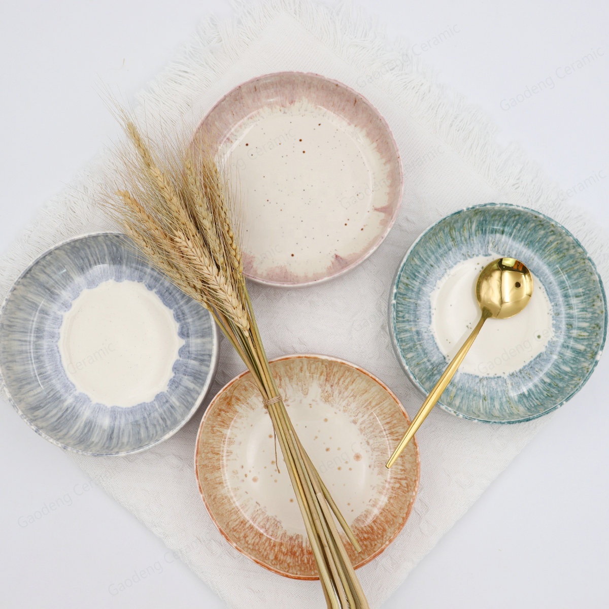 Reactive Glazed Stoneware Pasta Bowl. Salad Bowl, Kiln Glazed Serving Bowl,