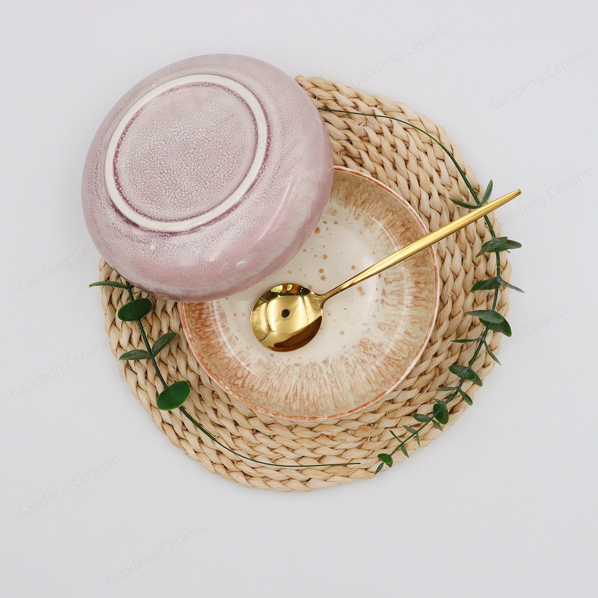 Reactive Glazed Stoneware Pasta Bowl. Salad Bowl, Kiln Glazed Serving Bowl,