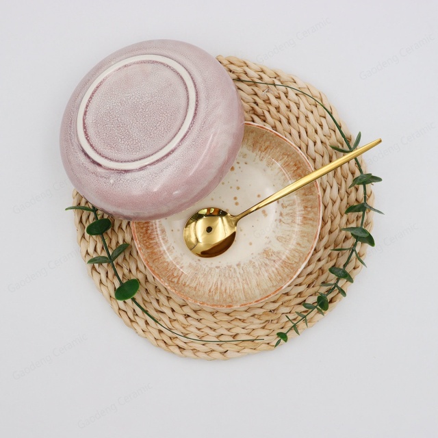 Reactive Glazed Stoneware Pasta Bowl. Salad Bowl, Kiln Glazed Serving Bowl,