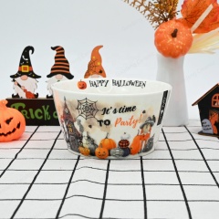 Gaodeng 2024 4-Piece Creative Pumpkin Design Halloween Ceramic Dinnerware Set Custom Brands Tableware Set