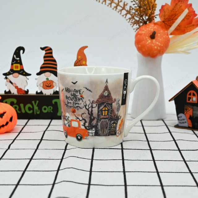 Gaodeng 2024 4-Piece Creative Pumpkin Design Halloween Ceramic Dinnerware Set Custom Brands Tableware Set