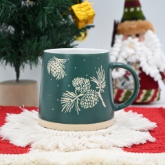 New Arrivals of Christmas Mug Custom Red White Green Christmas Cups with Wax Resist Printing