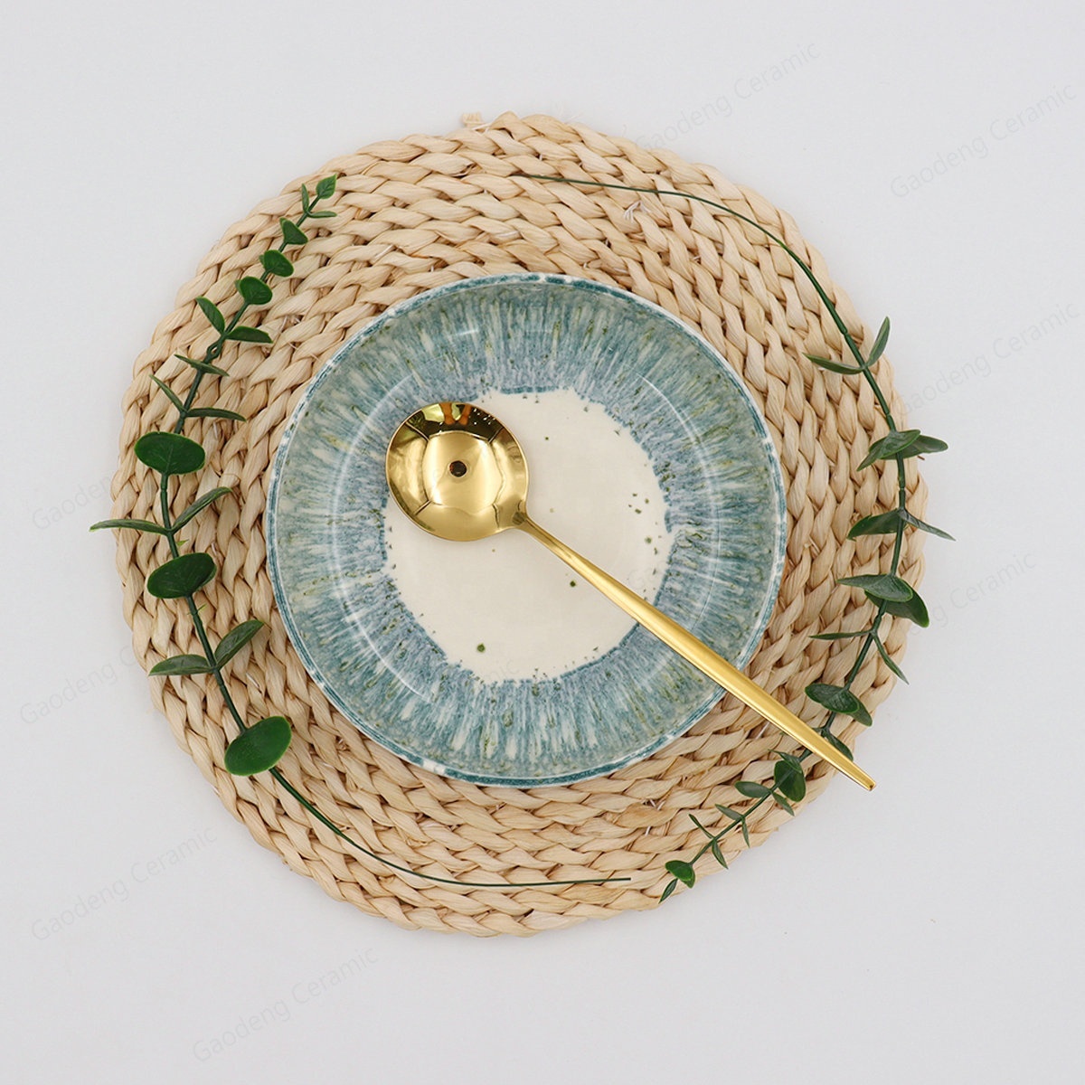 Reactive Glazed Stoneware Pasta Bowl. Salad Bowl, Kiln Glazed Serving Bowl,