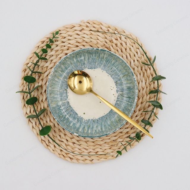 Reactive Glazed Stoneware Pasta Bowl. Salad Bowl, Kiln Glazed Serving Bowl,