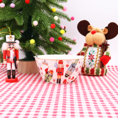Wholesale High Quality White Ceramic Dinnerware Set  Custom Christmas Design Dinnerware