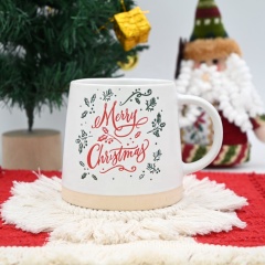 New Arrivals of Christmas Mug Custom Red White Green Christmas Cups with Wax Resist Printing