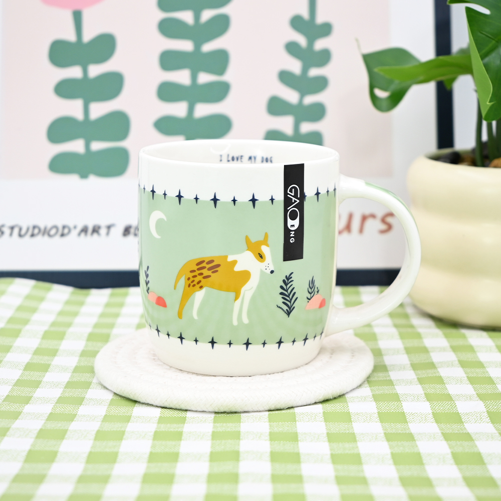 Cute Pet Printing European Style Ceramic Tableware With Pet Bowl Cartoon Dog Design Porcelain Tableware for Restaurant