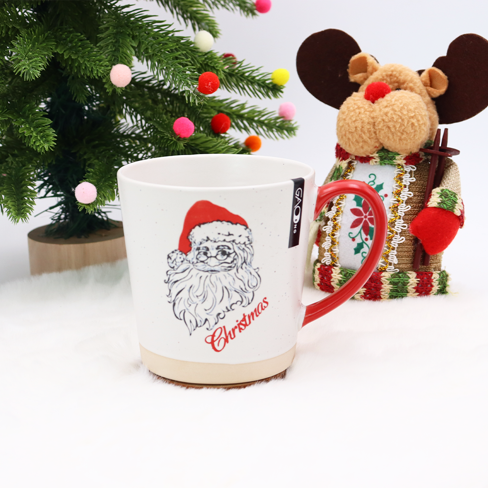 Christmas Design Big Capacity Gift Mug Set, Customized Christmas Ceramic Coffee Mugs Sets With Gift Box