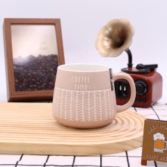 Hot Sale Silk Screen Ceramic Drinkware Custom Ceramic Mug Cups for Tea Wholesale Printed Camping Coffee