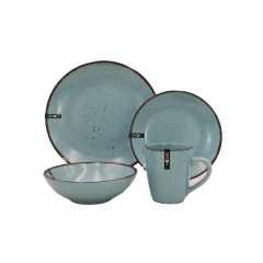 Handmade Stoneware Chinese Restaurant Dinnerware, 16pcs Ceramic Restaurant Crockery Dinnerware