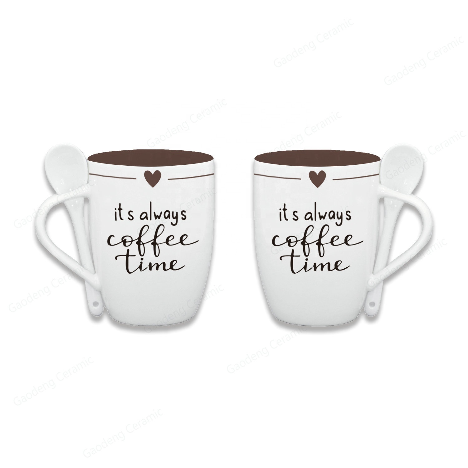 Wholesale 10oz Ceramic Coffee Mug With Spoon Promotional Gifts Souvenir Mug With Spoon Set