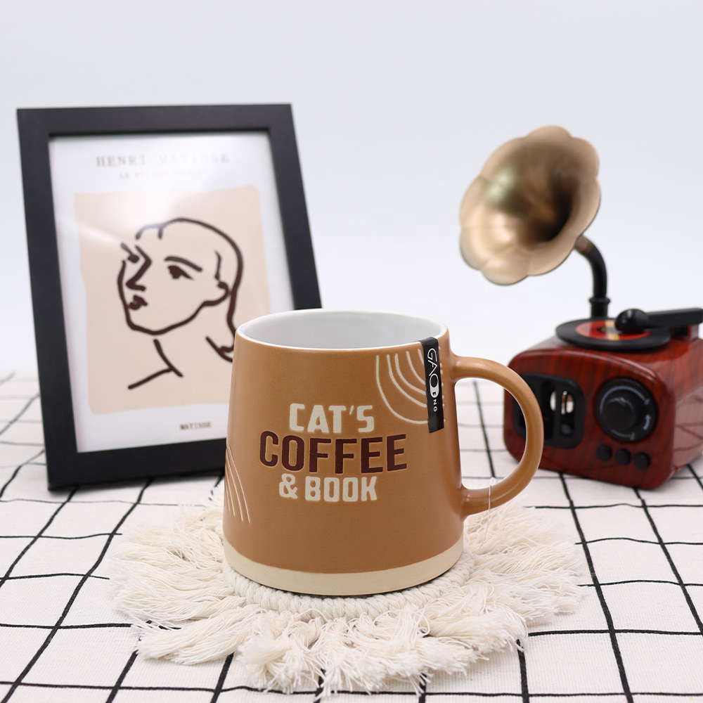 Factory Wholesale 12oz Coffee Cups Custom Silk Screen Ceramic Coffee Mugs