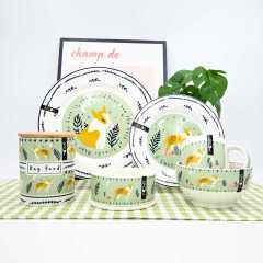 Cute Pet Printing European Style Ceramic Tableware With Pet Bowl Cartoon Dog Design Porcelain Tableware for Restaurant