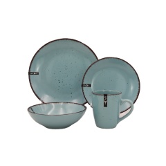 Handmade Stoneware Chinese Restaurant Dinnerware, 16pcs Ceramic Restaurant Crockery Dinnerware