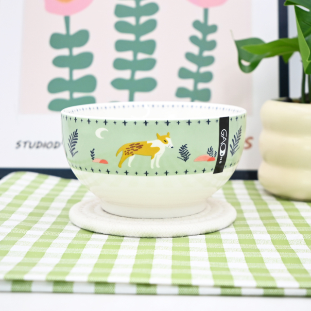 Cute Pet Printing European Style Ceramic Tableware With Pet Bowl Cartoon Dog Design Porcelain Tableware for Restaurant