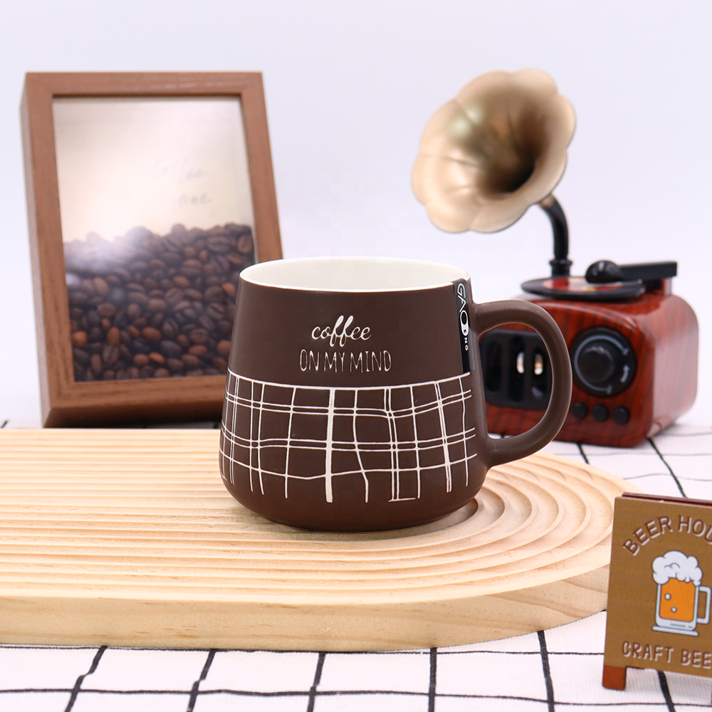 Hot Sale Silk Screen Ceramic Drinkware Custom Ceramic Mug Cups for Tea Wholesale Printed Camping Coffee