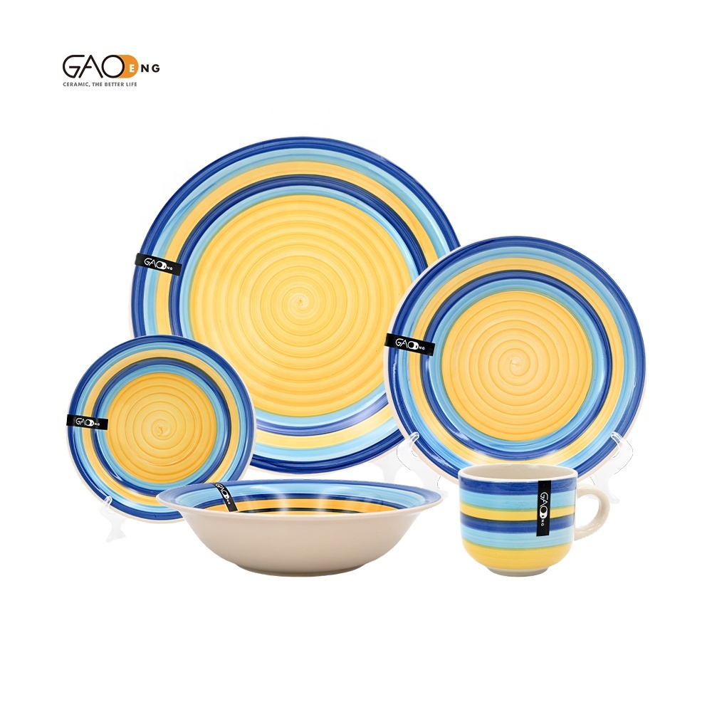 Hot Sale Custom Dinnerware Set with Hand-painted Craft 20 Pcs Tableware Set