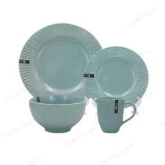Supply Color Glazed Stoneware Dinner Set, 16pcs Ceramic Dinnerware Set Custom Logo