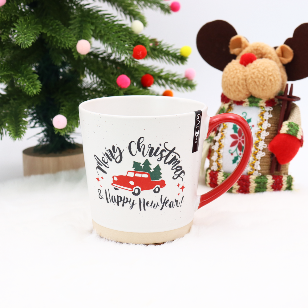 Christmas Design Big Capacity Gift Mug Set, Customized Christmas Ceramic Coffee Mugs Sets With Gift Box