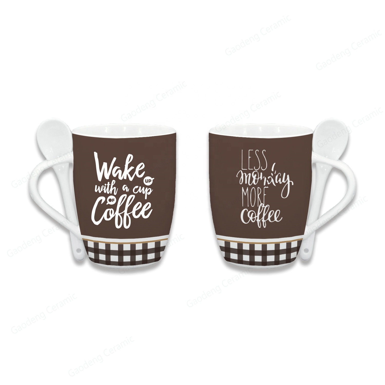 Wholesale 10oz Ceramic Coffee Mug With Spoon Promotional Gifts Souvenir Mug With Spoon Set