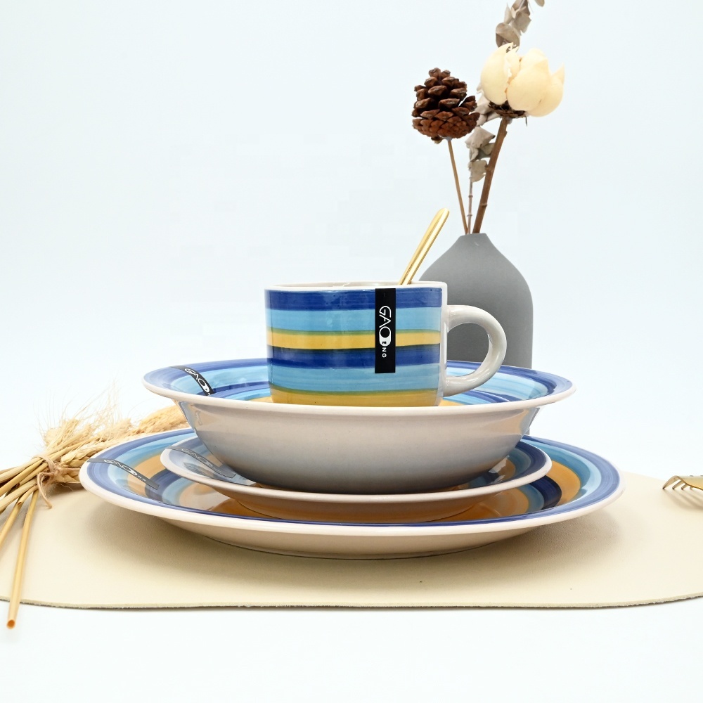 Hot Sale Custom Dinnerware Set with Hand-painted Craft 20 Pcs Tableware Set