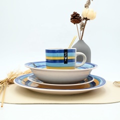 Hot Sale Custom Dinnerware Set with Hand-painted Craft 20 Pcs Tableware Set