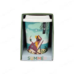 Gaodeng Hot Selling Summer Collection Ceramic Travel Mug With Silicone Lid for Daily Use Wholesale Prices Coffee Cups